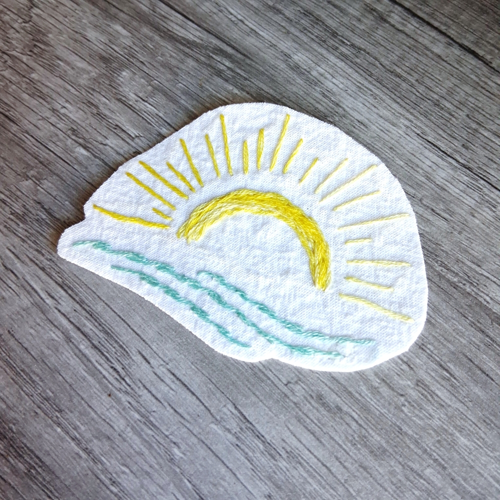 Embroidered Sun and Waves Patch - Picture 2 of 5